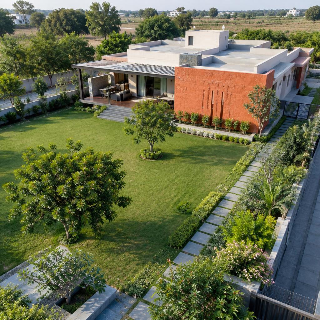 Distinct villa lifestyle inspiration for the 550 sq. yard plot option, not an approved layout